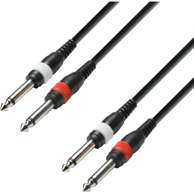 Adam Hall Cables K3TPP0100 Audiokabel 2 x 6,3mm Klinke mono auf 2 x 6,3mm Klinke mono 1m