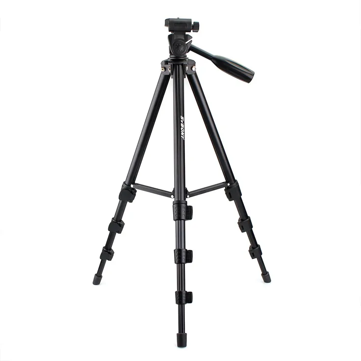 Svbony Dreibein Stativ 138cm Aluminium Stativ mit 3-Wege Kugelkopf Belastbarkeit bis 2,5 kg mit Tragetasche (schwarz)