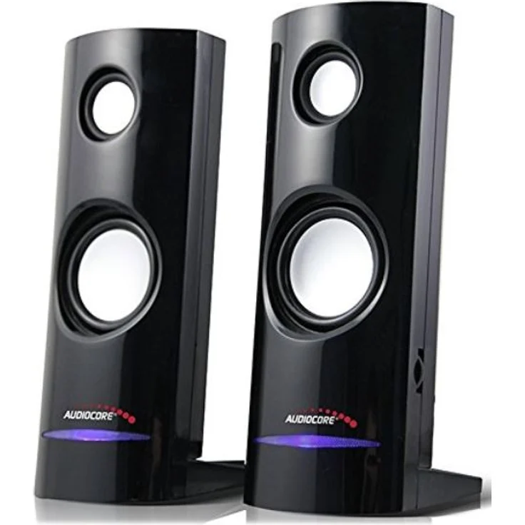 Audiocore AC860 Stereo-Lautsprecher 2.0 PC 8 Watt RMS Schwarz – Bild 1