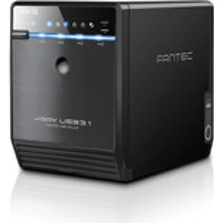 FANTEC QB-35U31 Externes 4-fach Festplattengehäuse (für 4x 8, 89 cm (3, 5 Zoll) SATA I-II-III Festplatten, USB 3.1 Generation II, Metallgehäuse)