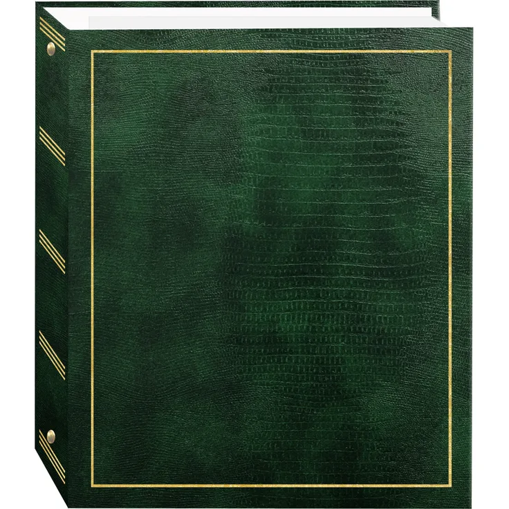 Pioneer Foto Alben 100 Seite Kunstleder mit Gold Prägung Cover 3 Ring Magnet Album Traditionell hunter green - Preisvergleich