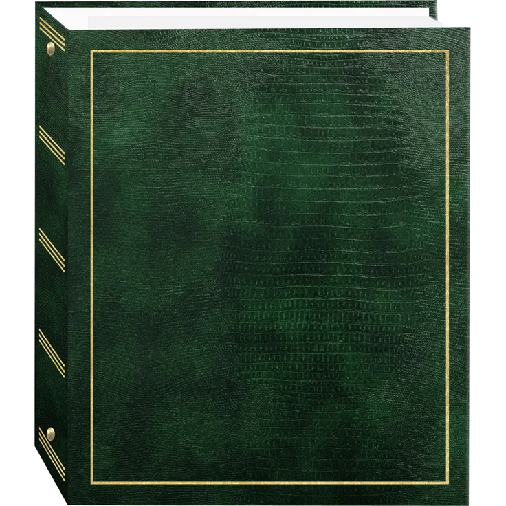 Pioneer Foto Alben 100 Seite Kunstleder mit Gold Prägung Cover 3 Ring Magnet Album Traditionell hunter green - Preisvergleich – Bild 1