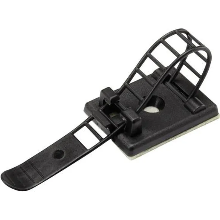 Tru Components WCT-85 Befestigungssockel selbstklebend, schraubbar 1206771 mit Befestigungsbinder Schwarz