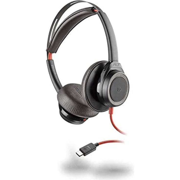 Plantronics Headset Blackwire C7225 On-Ear-Kopfhörer mit USB-C, Mikrofon, Noise Cancelling, schwarz