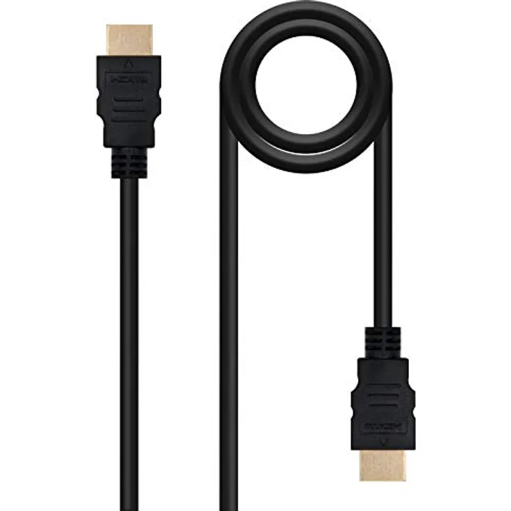 Nanocable 10.15.3601 - Hochgeschwindigkeits HDMI Kabel V2.0, 4K, 60 Hz, 18 Gbit-s, männlich-männlich, Typ A-M-A-M, Schwarz, 1.0 mts