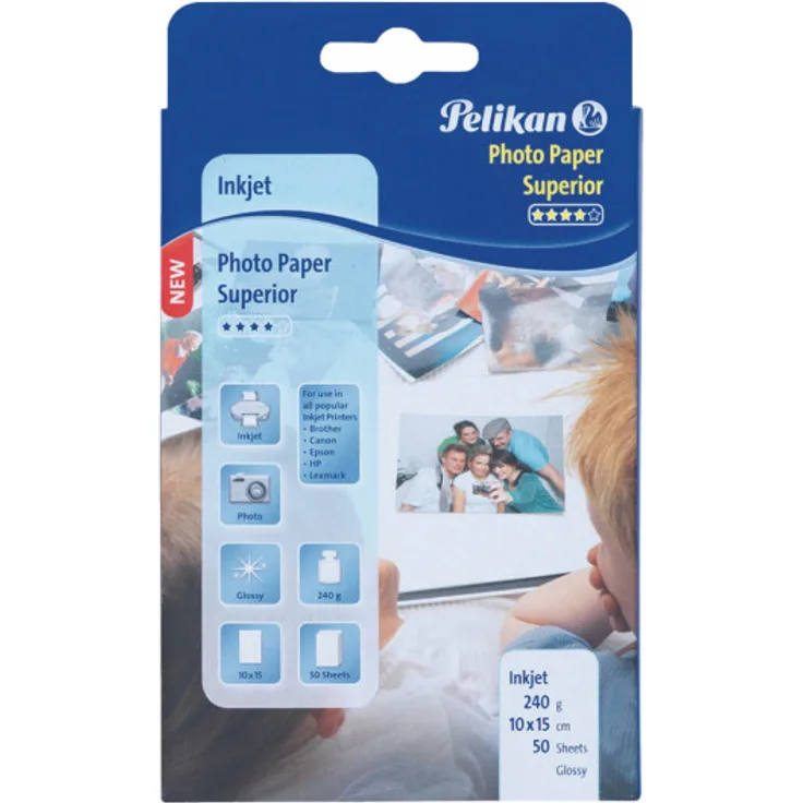 Pelikan 105999 - Fotopapier Superior 10x15 mm, 240 g-m², 50 Blatt