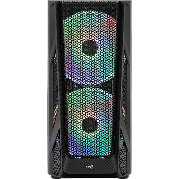 Aerocool AirHawk Duo, PC EATX-Box, 3 Lüfter, Steuerungsnabe, Hartglasscheibe, – Bild 2