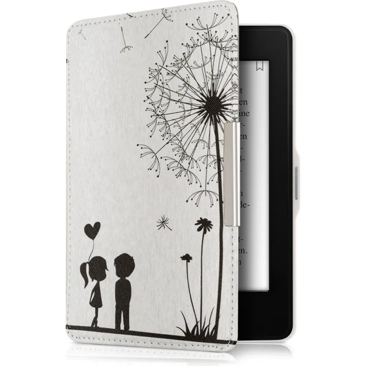 kwmobile E-Reader-Hülle, Hülle für Amazon Kindle Paperwhite - Kunstleder eReader Schutzhülle Cover Case (für Modelle bis 2017) - Pusteblume Love Design