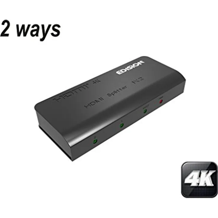 EDISION 4k HDMI Splitter 1x2 Verteiler Ultra HD 2160p Full HD 1080p C HDCP 3D Ready