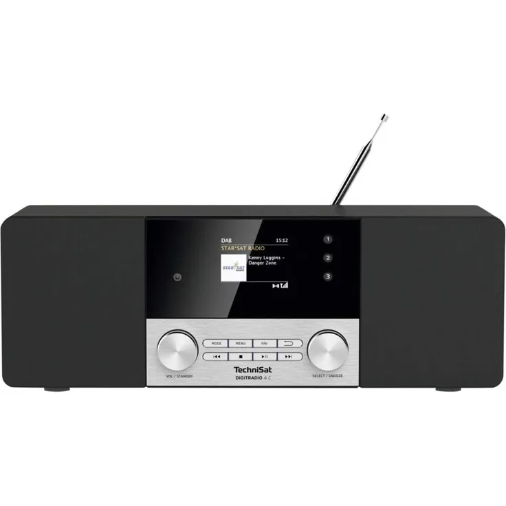 TechniSat Digitradio 4 C Digitalradio mit Bluetooth, OLED-Display, Wecker, schwarz