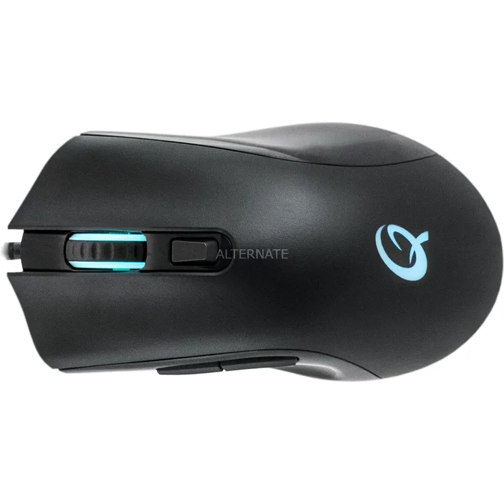 Qpad DX-120 Pro Gaming Maus, Computermaus für PC, Laptop, Computer, Mac, MacBook, Optical Mouse mit optischem Sensor für FPS Spiele, 12.000 DPI, LED Beleuchtung, kabelgebunden (Wired), USB, Schwarz