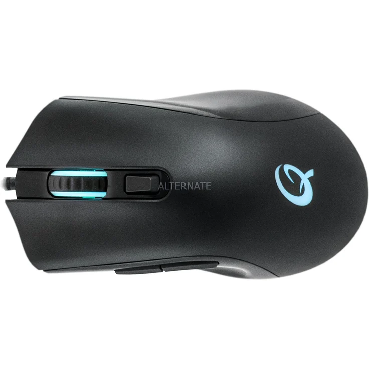 Qpad DX-120 Pro Gaming Maus, Computermaus für PC, Laptop, Computer, Mac, MacBook, Optical Mouse mit optischem Sensor für FPS Spiele, 12.000 DPI, LED Beleuchtung, kabelgebunden (Wired), USB, Schwarz – Bild 1