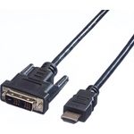 VALUE Kabel DVI (18+1) ST - HDMI ST, schwarz, 1,5 m (11.99.5516)