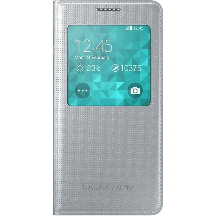 Samsung Cover S-View EF-CG850BS Galaxy Alpha silber – Bild 1