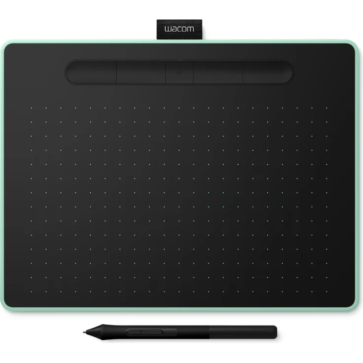 Wacom Intuos M Stift--Mobiles Zeichentablett (zum Malen & Fotobearbeitung mit druckempfindlichem Stift & Bluetooth & 3 Softwaredownloads) pistazie - Ideal für Home-Office & E-Learning – Bild 1