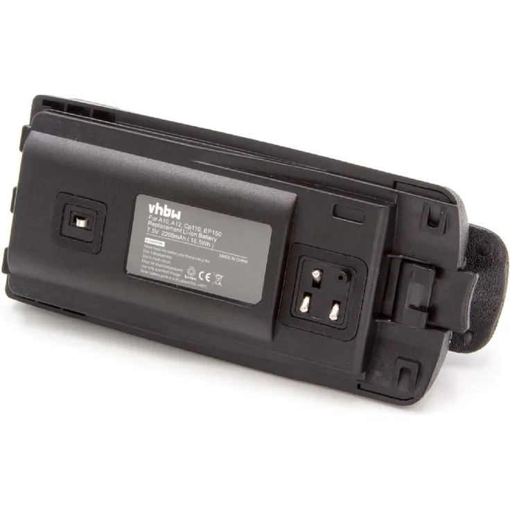 VHBW Akku mit Gürtelclip, geeignet für Funkgerät, Walkie Talkie Motorola A10, A12, CP110, EP150, XTNi, XTNiD 2200 mAh, 7,5 V, Li-Ion
