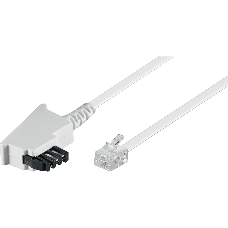 Goobay TAE Anschluss-Kabel (TAE-F Stecker auf Westernstecker), weiß, 10m
