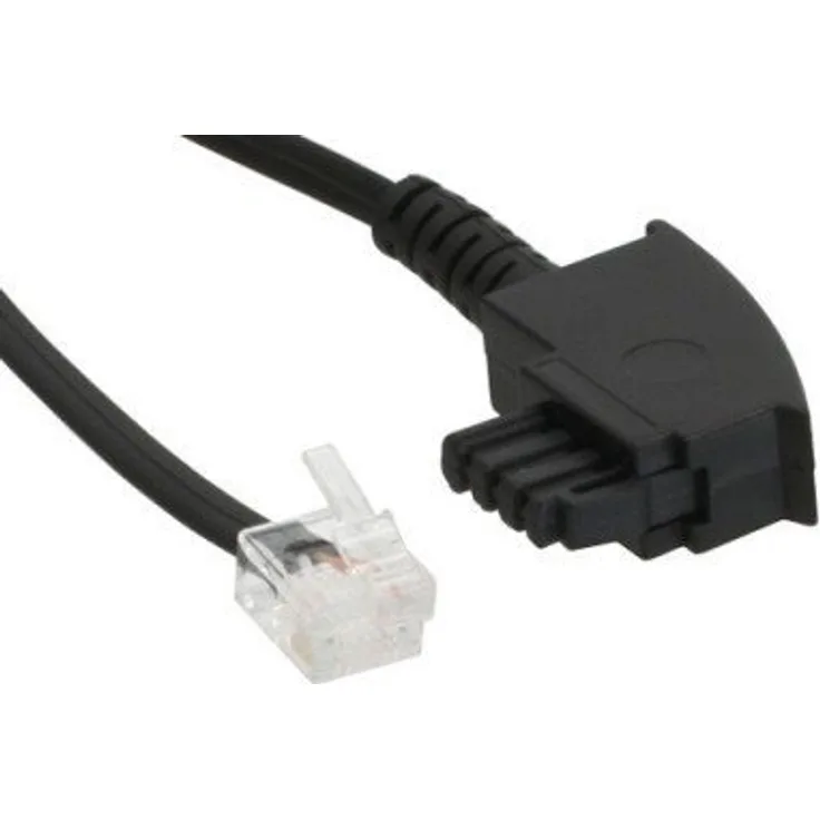 TAE-F Kabel für DSL Splitter, InLine, TAE-F Stecker an Western 6-2 DEC Stecker, 15m