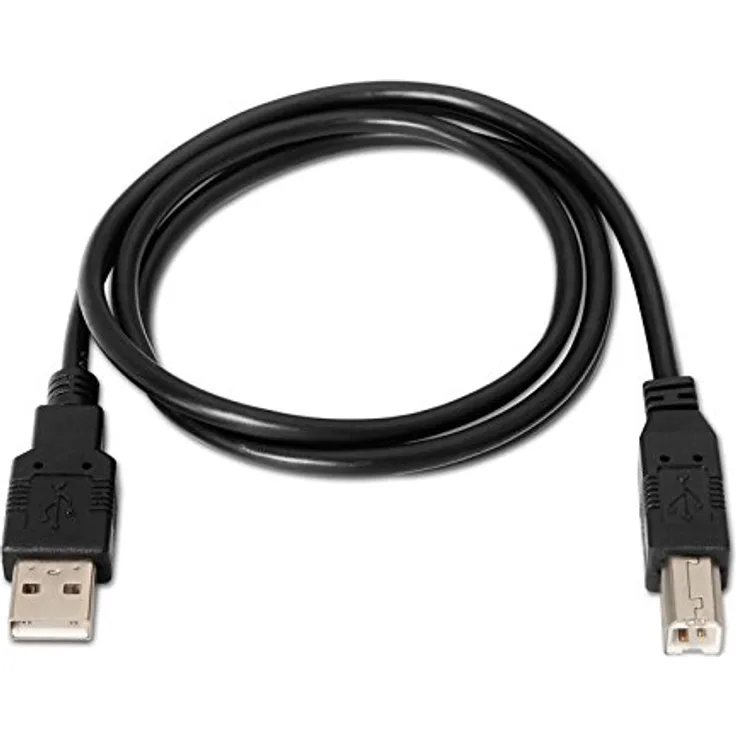 Nanocable 10.01.0103-BK - USB 2.0 Kabel für Drucker, Typ A-M-B-M, männlich-männlich, schwarz, 1.8 mts