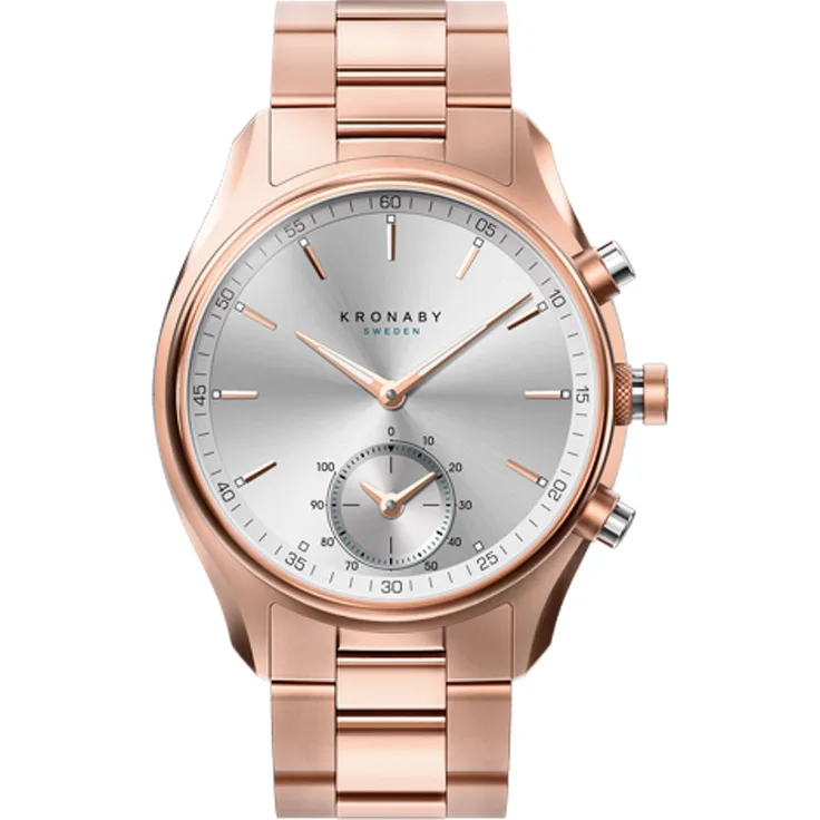 Kronaby Sekel Hybrid-Smartwatch Damen, 43mm, Roségold