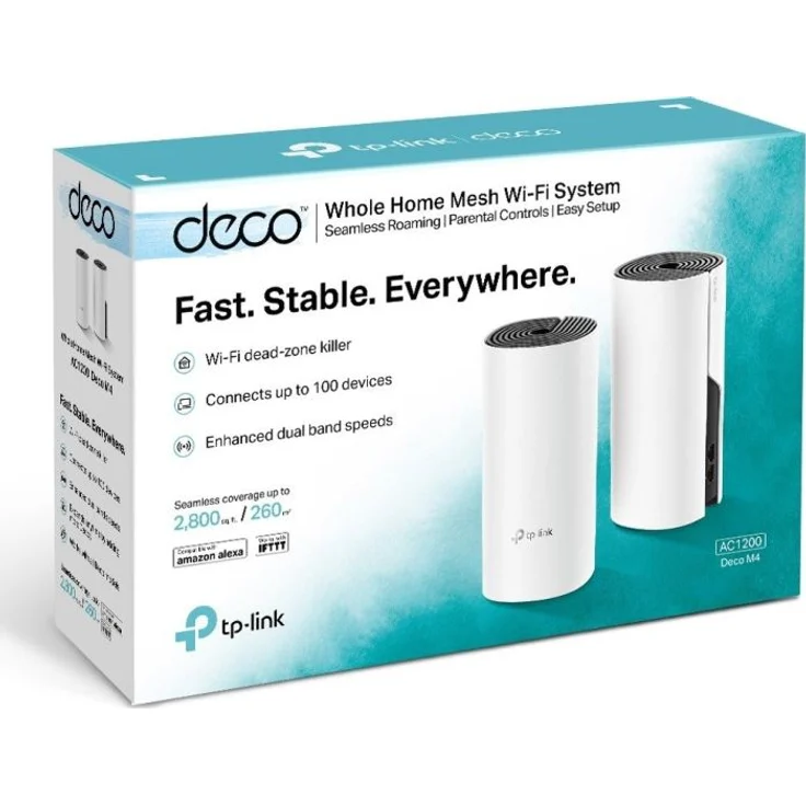 TP-Link Deco M4 Mesh WLAN Set (1 pack) AC1200 WLAN-Heimnetz-Komplettlösung (große WLAN-Abdeckung, für Häuse, Gebäudekomplex, Multi-Arbeitsmodi, 2x Gigabit Ports) weiß – Bild 5