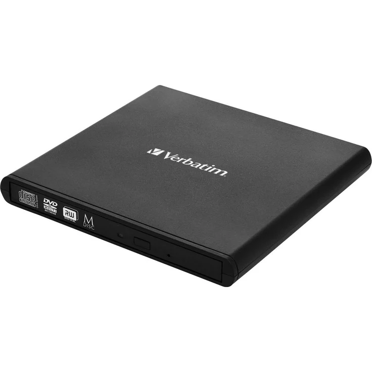 Verbatim Externer Slimline CD-DVD-Brenner, mobiles externes Laufwerk, schnelle Datensicherung, mit Nero Burn & Archive - schwarz – Bild 1