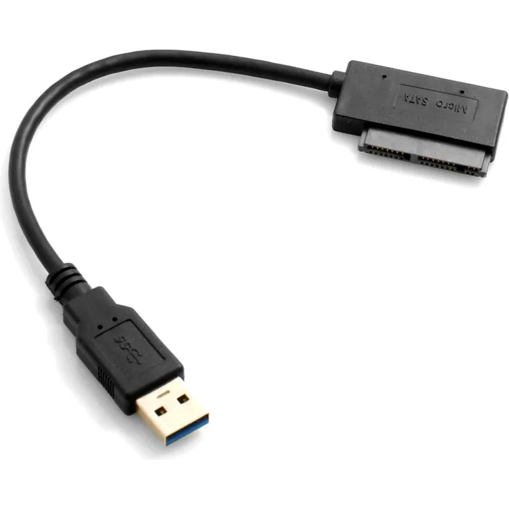 System-S USB Typ A 3.0 (Male) auf 7 + 9 16pin 1.8 Zoll SATA Adapter für HDD Festplatte SSD Adapter Kabel schwarz