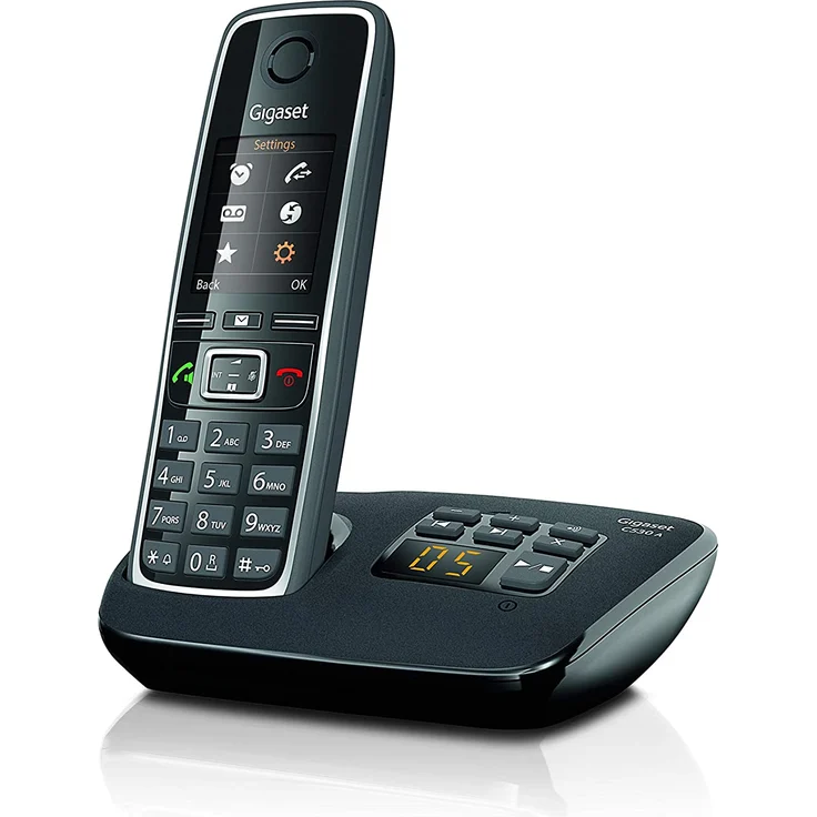 Gigaset C530A Duo Candy-Bar, strahlungsarmes Schnurlostelefon mit Anrufbeantworter, Farbdisplay und Rufnummernanzeige, Analog-Telefon, schwarz – Bild 5