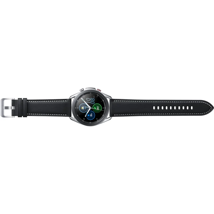 Samsung Galaxy Watch 3 LTE Smartwatch GPS, Unisex, 45mm, Lederarmband, Mystic Silver Smartwatch – Bild 6
