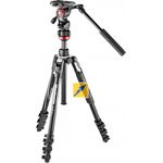 Manfrotto Befree Live Alu Reisestativ QPL (Klemmverschluss, mit Fluid-Video Kopf inkl. Tasche, Traglast: 4kg, Packmaß: 40cm, Gewicht: 1,75kg)