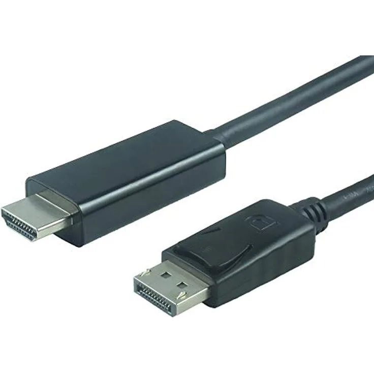 PremiumCord Adapterkabel DisplayPort auf HDMI M-M 2 m, DP auf HDMI 1.3, bis zu 2,25Gbps, Kompatibel mit Video FULL HD 1080p 60Hz, schwarz