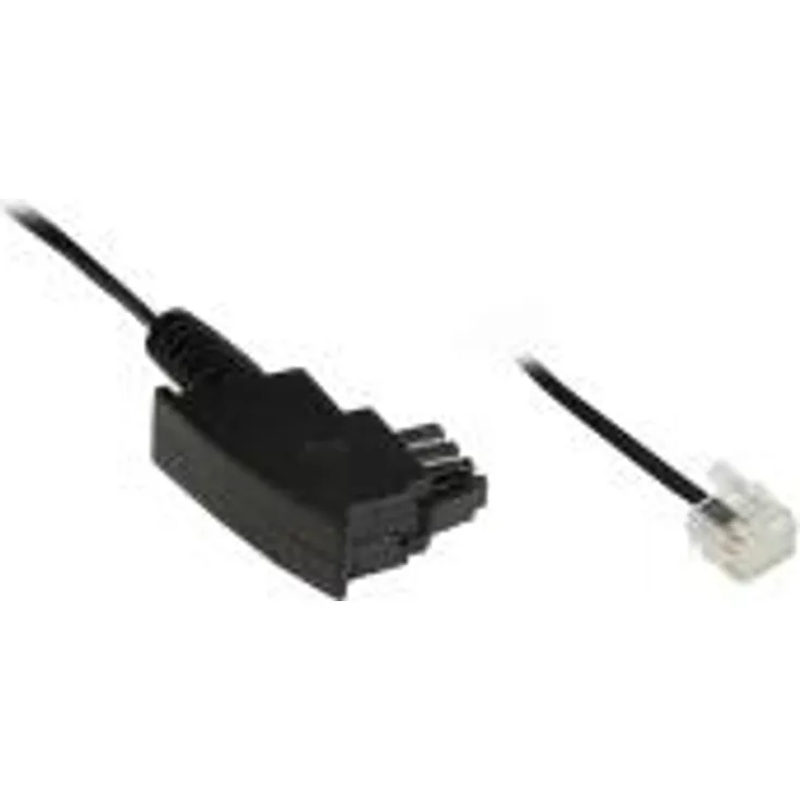 Good Connections - DSL Kabel - TAE-F (M) - Western 6/2 (M) mit versetzter Klinke - 6 m - Schwarz