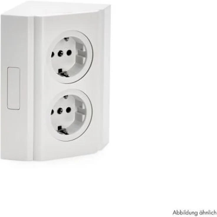Eckbox-3 alu-metallic / Steckdoseneinheit / Steckdosen / Eck-Steckdose