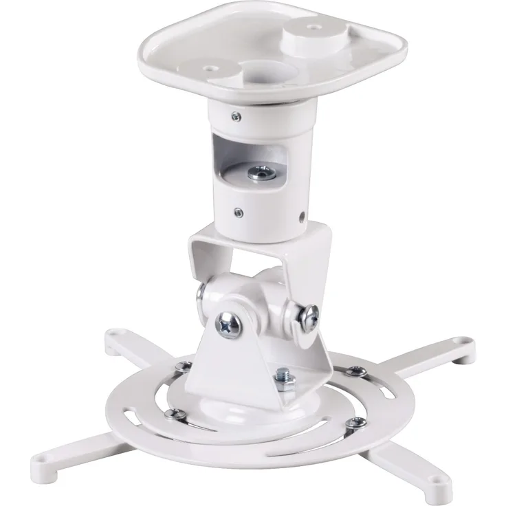 Hama Deckenhalterung (für Beamer-Projektoren bis 14 kg, Beamerhalterung 25° neigbar und 360° drehbar) weiß