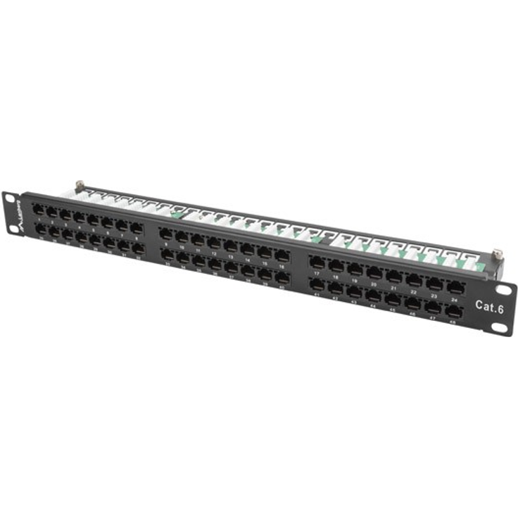 lanberg Patch Panel 48 Port 1U, CAT. 6, schwarz