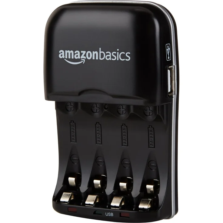 AmazonBasics Batterieladegerät für Ni-MH AA - AAA Akkus und USB Geräte – Bild 1