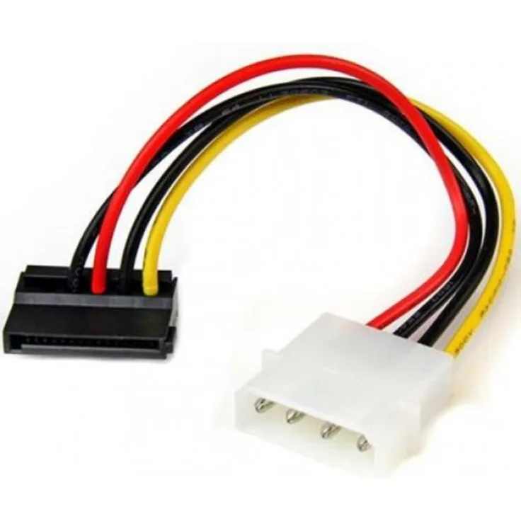 StarTech.com 4-polig-Molex-auf-linksgewinkelt-SATA-Stromkabeladapter - Netzteil - 15 PIN SATA Power (M) - interne Stromversorgung, 4-polig (M) - 15cm - Winkelverbinder, links (SATAPOWADPL)