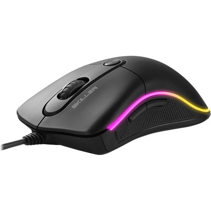 Sharkoon Skiller SGM2 RGB Gaming Maus, optisch 6400 DPI, Ergonomische Form Mehrfarbig