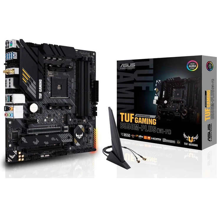 ASUS TUF GAMING B550M PLUS (WI-FI) - micro ATX, AMD B550, Sockel AM4, Dual-channel DDR4 (90MB1490-M0EAY0) – Bild 1