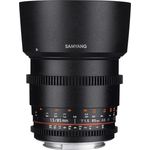 Samyang 85-1,5 Objektiv Video DSLR II Sony E manueller Fokus Videoobjektiv 0,8 Zahnkranz Gear, Porträtobjektiv schwarz