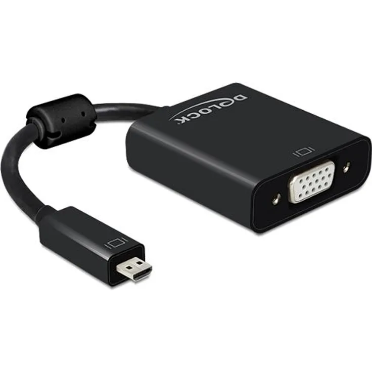 DeLock Adapterkabel Micro HDMI-D Stecker > VGA Buchse mit Audio schwarz