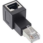 InLine RJ45 Adapter Cat.6A, RJ45 Stecker-Buchse, 90° nach Oben gewinkelt