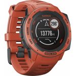 Garmin Instinct Solar Smartwatch GPS, Unisex, Einheitsgröße, Silikonarmband, Rot (010-02293-20)