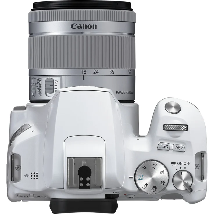Canon EOS 250D Digitalkamera (24,1 Megapixel, 7,7 cm (3 Zoll) Vari-Angle Display, APS-C-Sensor, 4K, Full-HD, DIGIC 8, WLAN, Bluetooth) mit Objektiv EF-S 18-55mm F4-5.6 IS STM weiß-silber – Bild 5