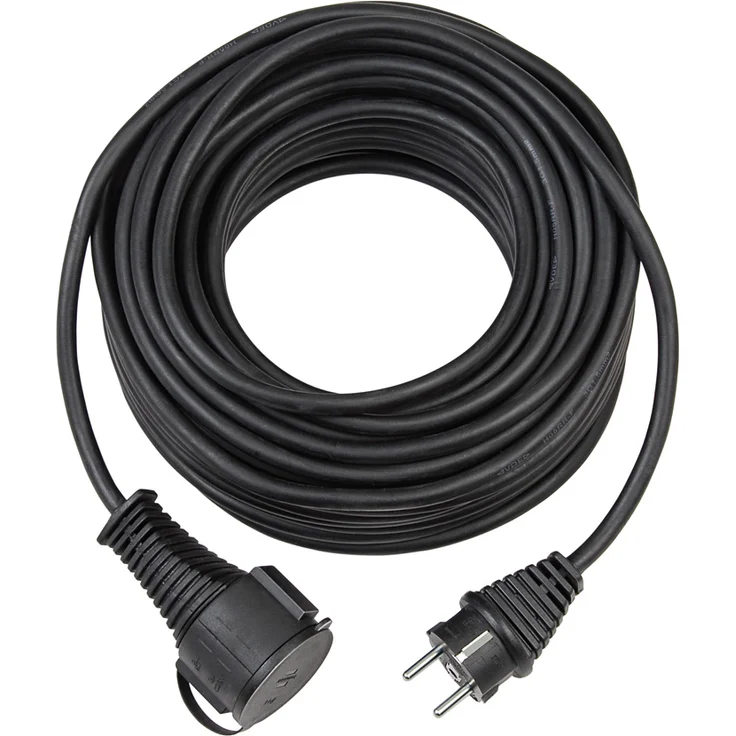 Brennenstuhl Qualitäts-Gummi-Verlängerungskabel 10m (IP44, Kabel für außen) schwarz – Bild 1