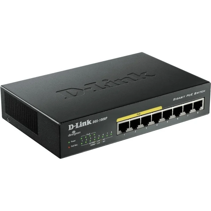 D-Link DGS-1000 Desktop Gigabit Switch, 8x RJ-45, PoE+ (DGS-1008P) – Bild 2