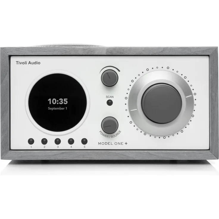 Tivoli Audio Model One + Grau-Weiß Radiowecker, weiß, grau