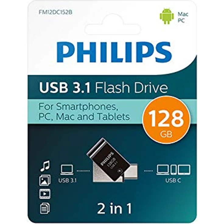 Philips 2-in-1 USB-Stick 128GB, USB3.1 - USB-C – Bild 1