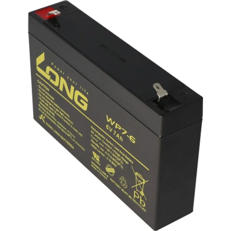 Kung Long WP7-6 Akku Blei 6 Volt 7Ah, Faston 4,8mm