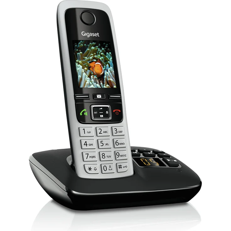 Gigaset C430A Schnurloses Telefon mit Anrufbeantworter (DECT Telefon mit Freisprechfunktion, klassisches Mobilteil mit TFT-Farbdisplay) schwarz-silber – Bild 2